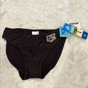 Baltex Vintage Black Bikini Bottom with Floral Detail